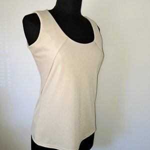 Metaphor Juniors Top Beige Color Sleeveless Size S Round Neckline